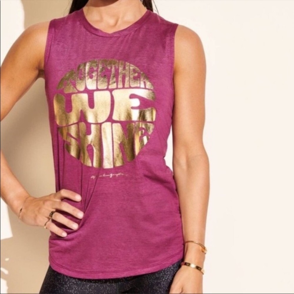 Spiritual gangster peloton sleeveless tank top S together we shine graph…